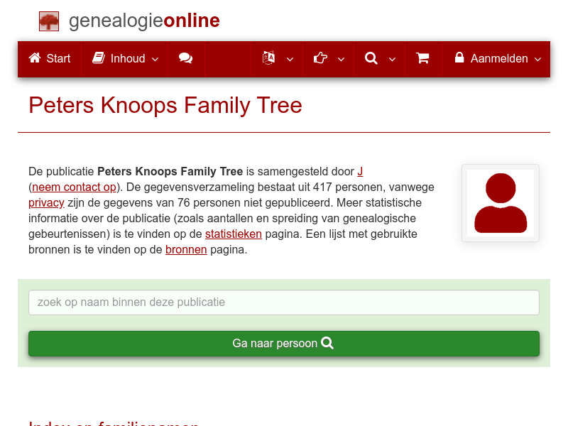 Screenshot van website