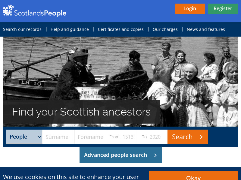 Screenshot van website