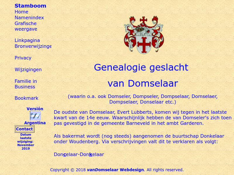 Screenshot van website