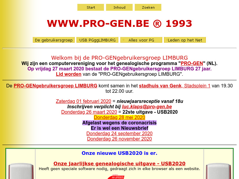 Screenshot van website
