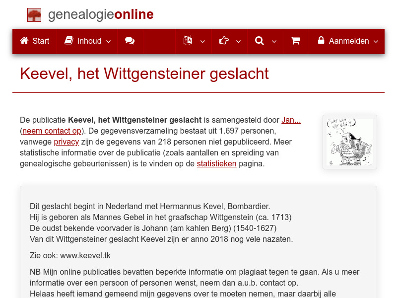 Screenshot van website