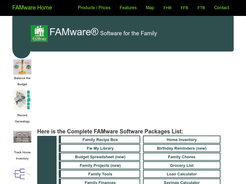 Screenshot van website