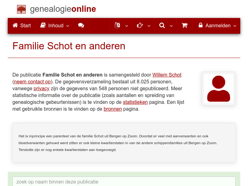 Screenshot van website