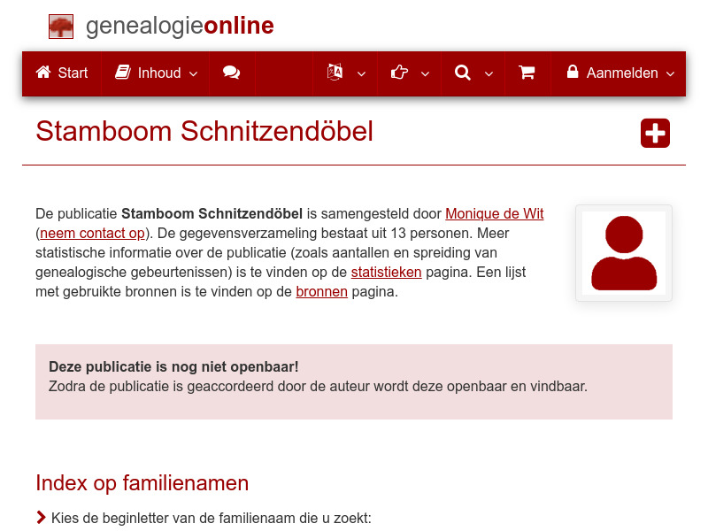 Screenshot van website