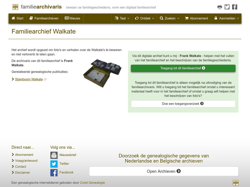 Screenshot van website