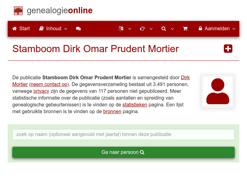 Screenshot van website