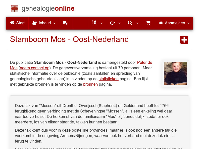 Screenshot van website