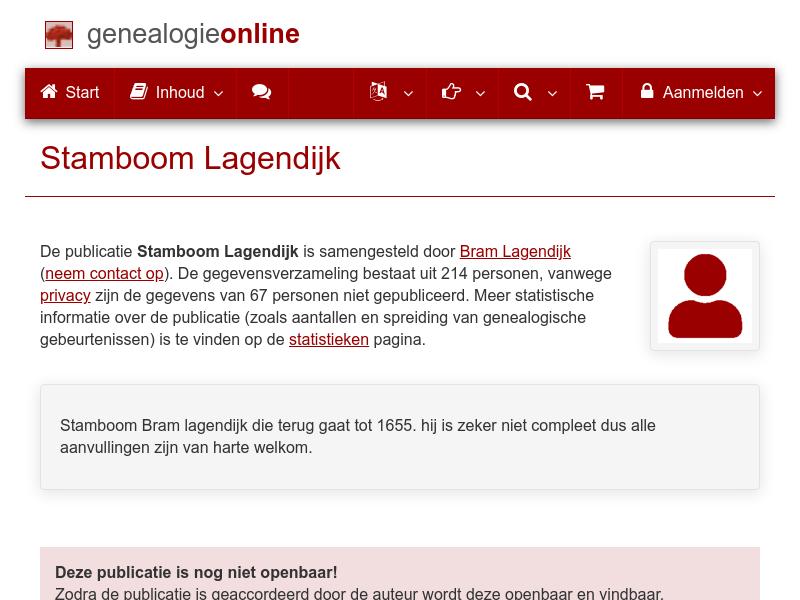 Screenshot van website