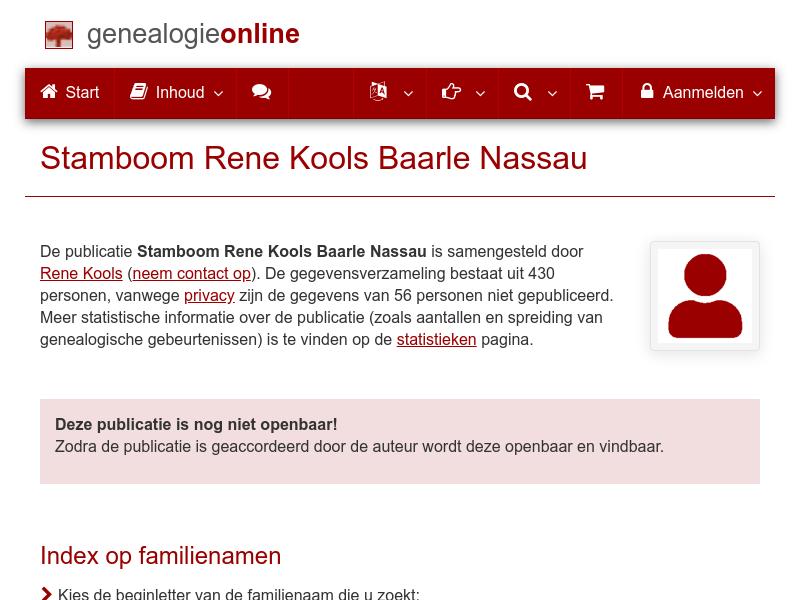 Screenshot van website