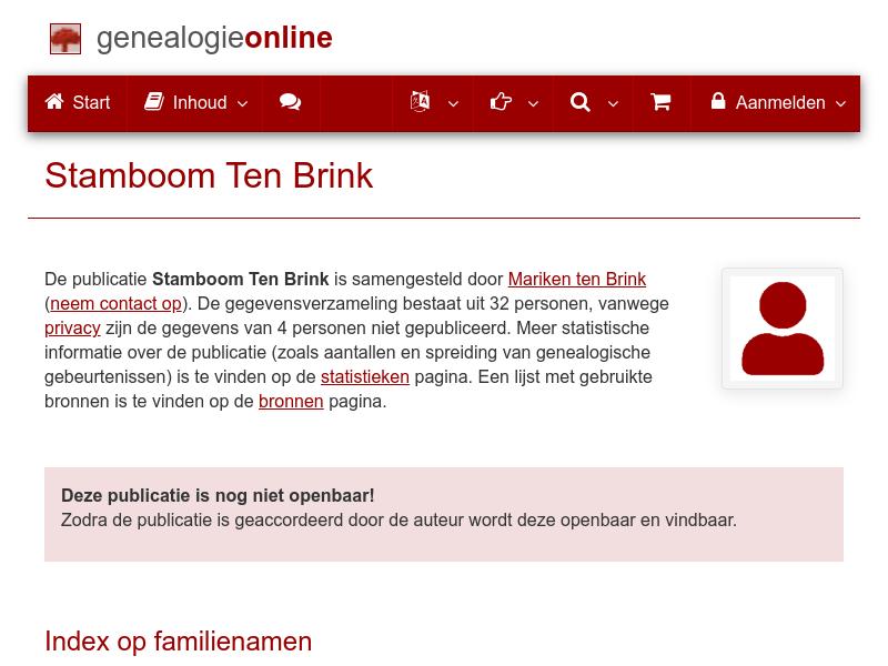 Screenshot van website