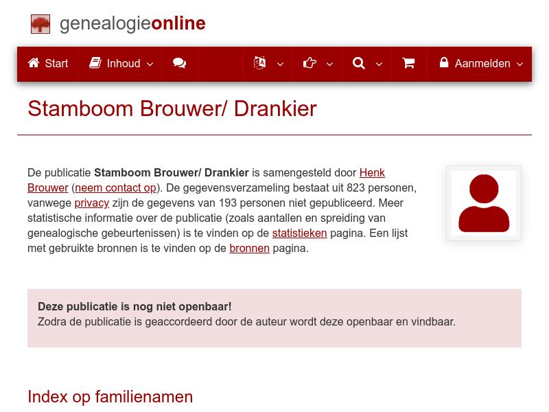 Screenshot van website