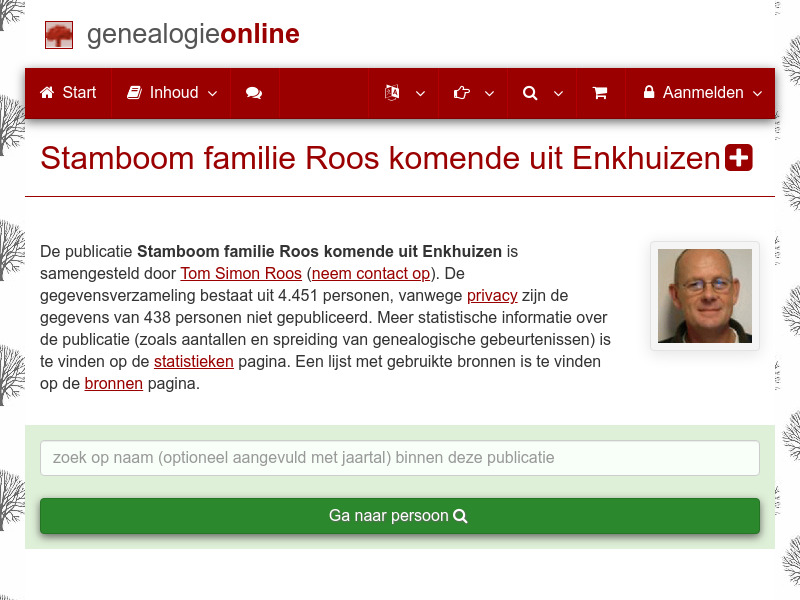 Screenshot van website