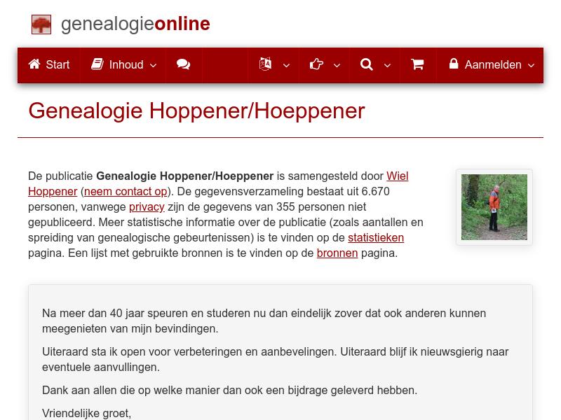 Screenshot van website