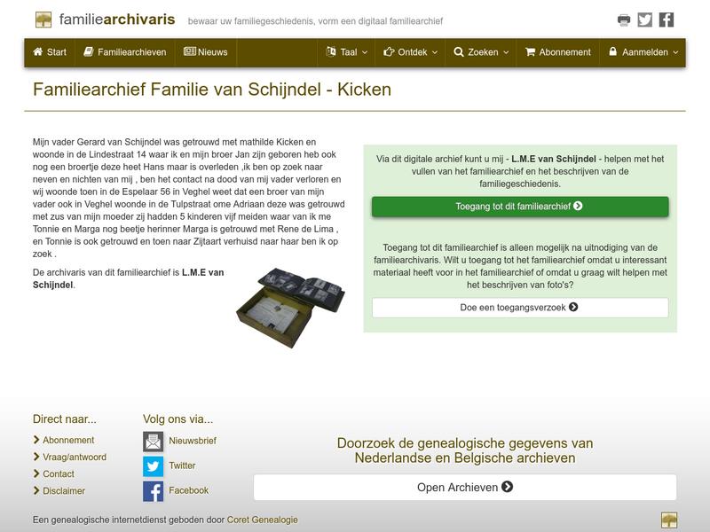Screenshot van website