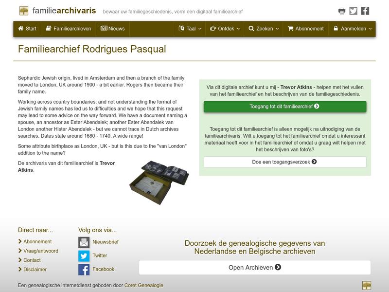 Screenshot van website
