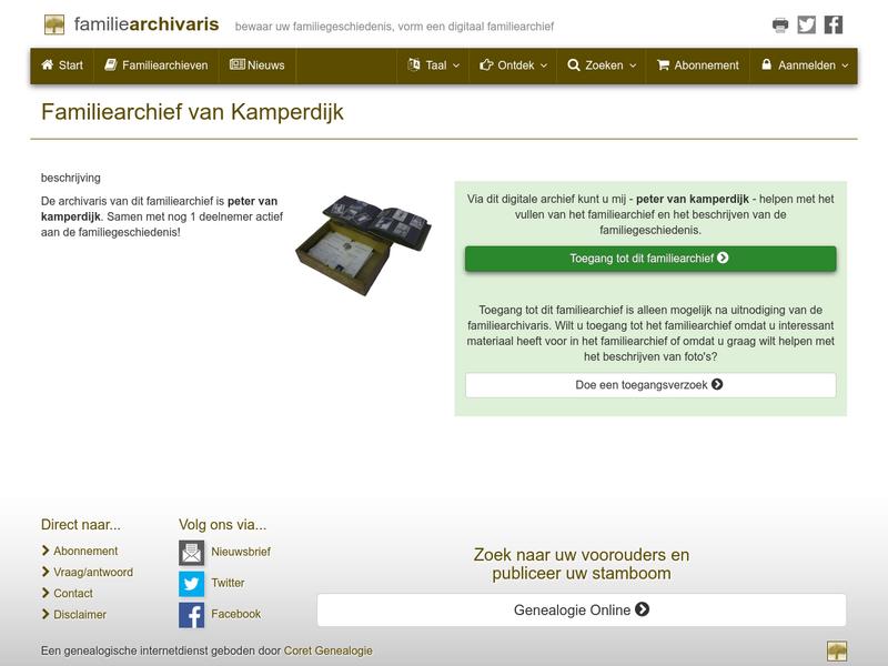 Screenshot van website