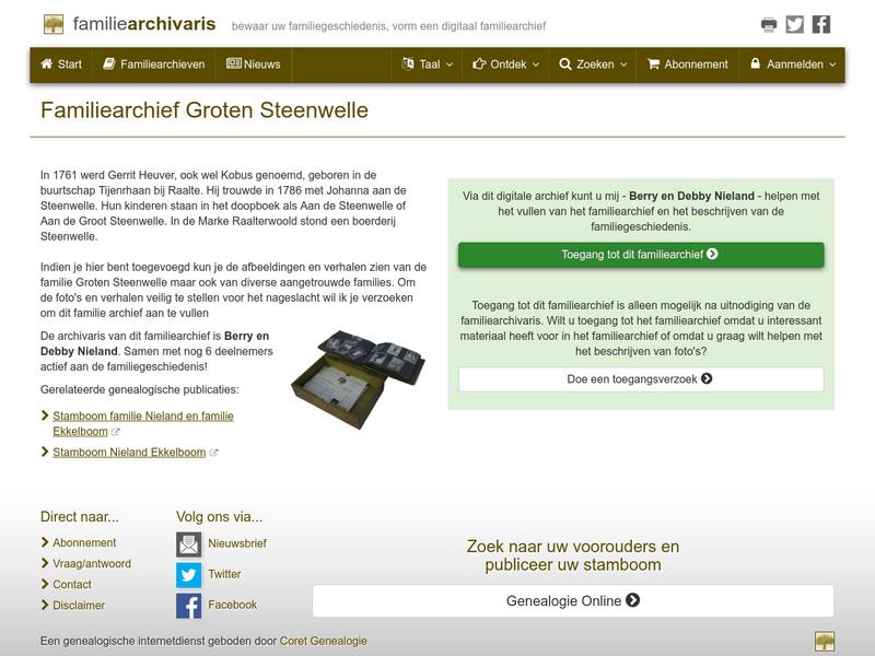 Screenshot van website