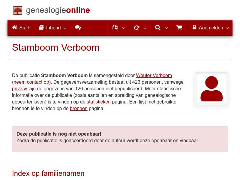 Screenshot van website