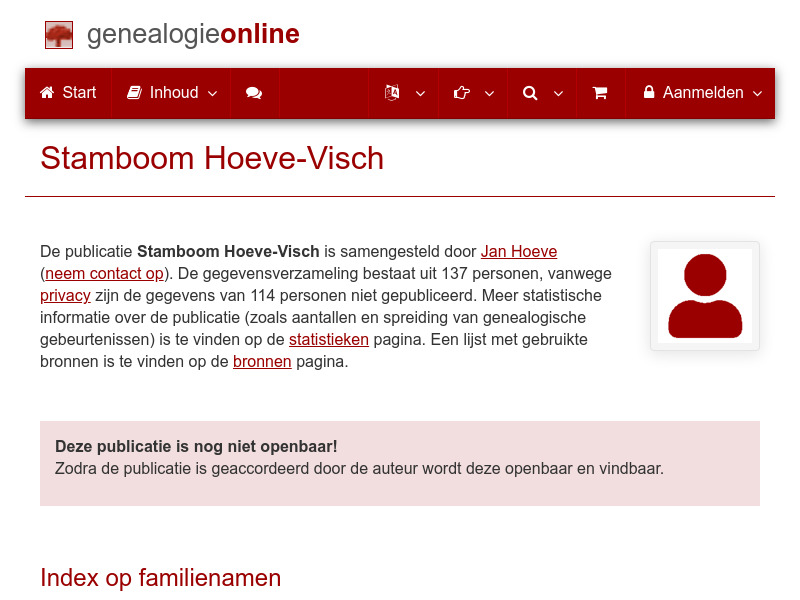 Screenshot van website