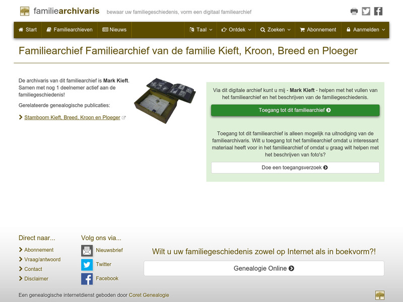 Screenshot van website