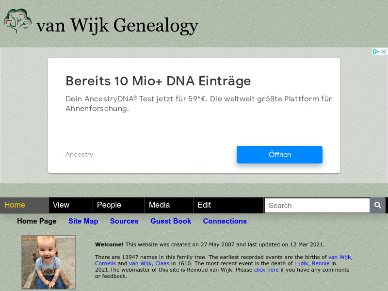 Screenshot van website