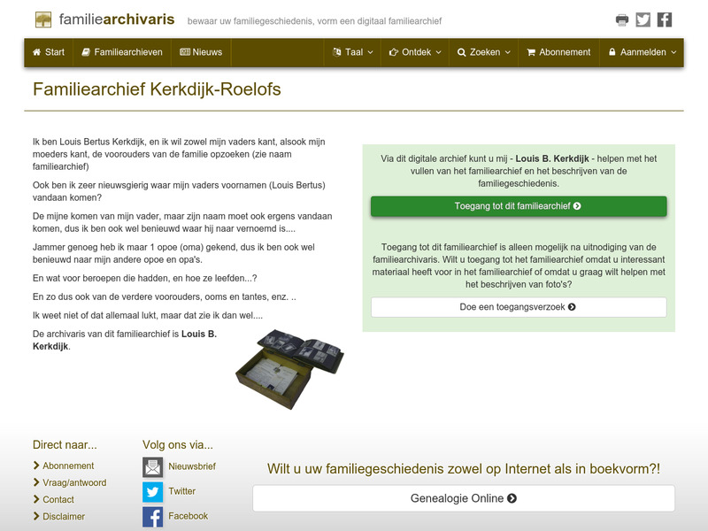 Screenshot van website