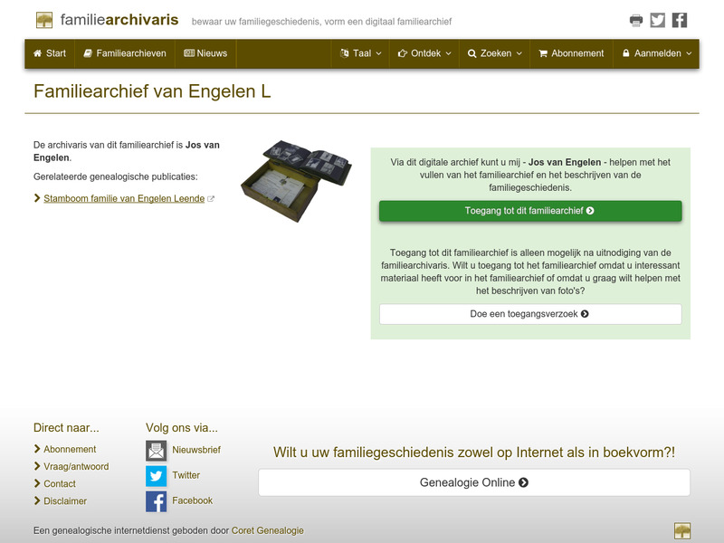 Screenshot van website