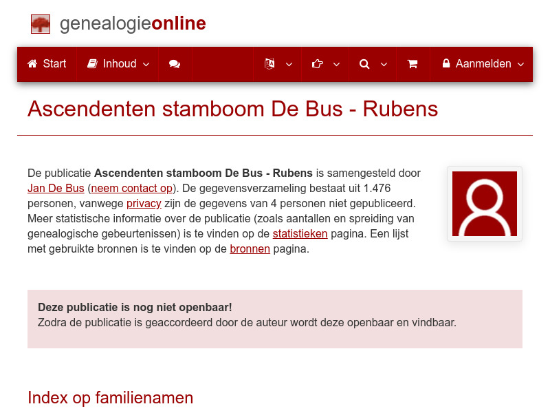 Screenshot van website