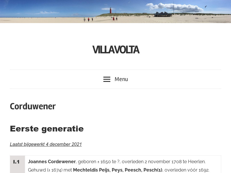 Screenshot van website