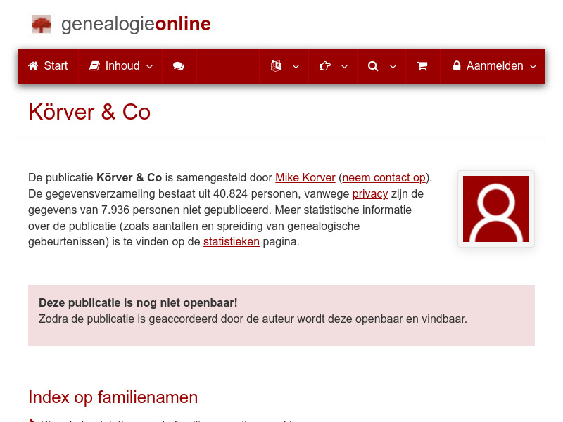 Screenshot van website