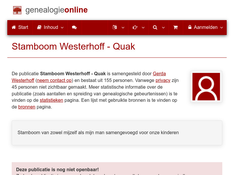 Screenshot van website