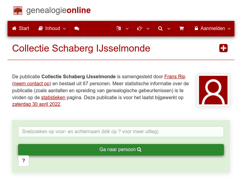 Screenshot van website