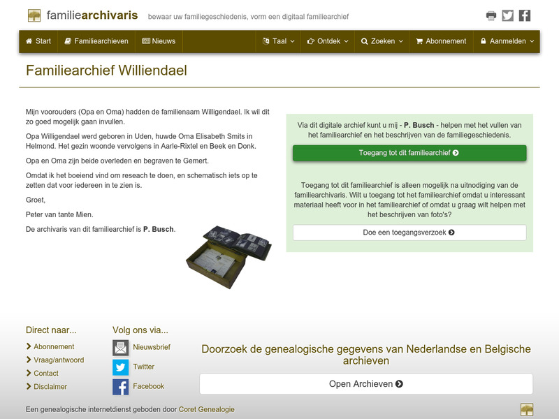 Screenshot van website