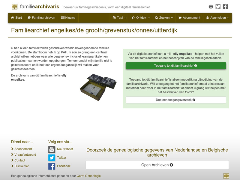 Screenshot van website