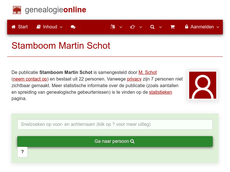 Screenshot van website