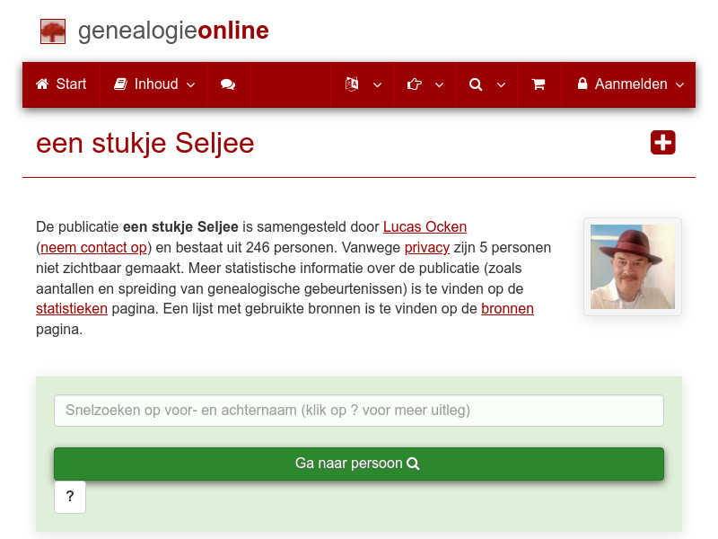 Screenshot van website