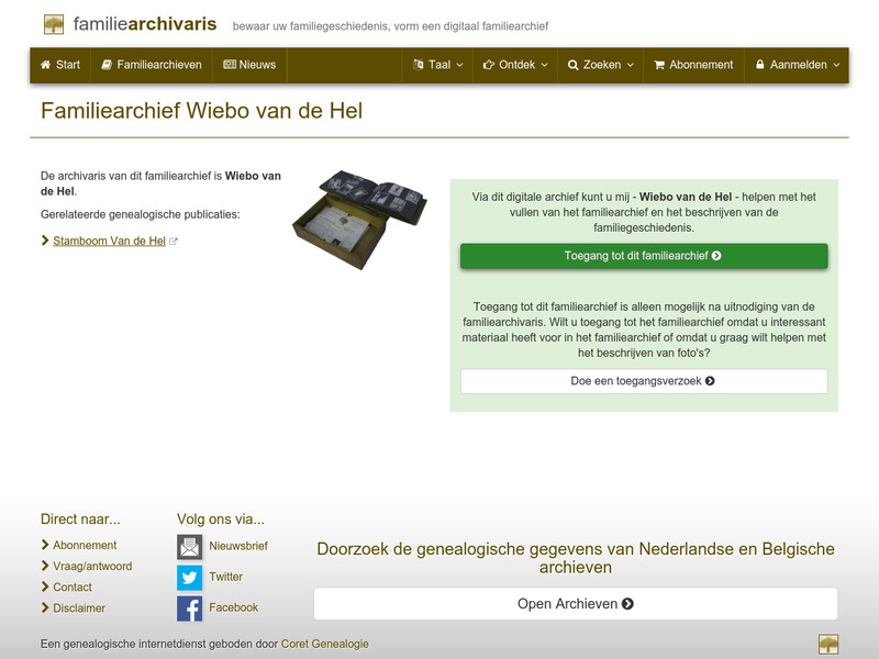 Screenshot van website