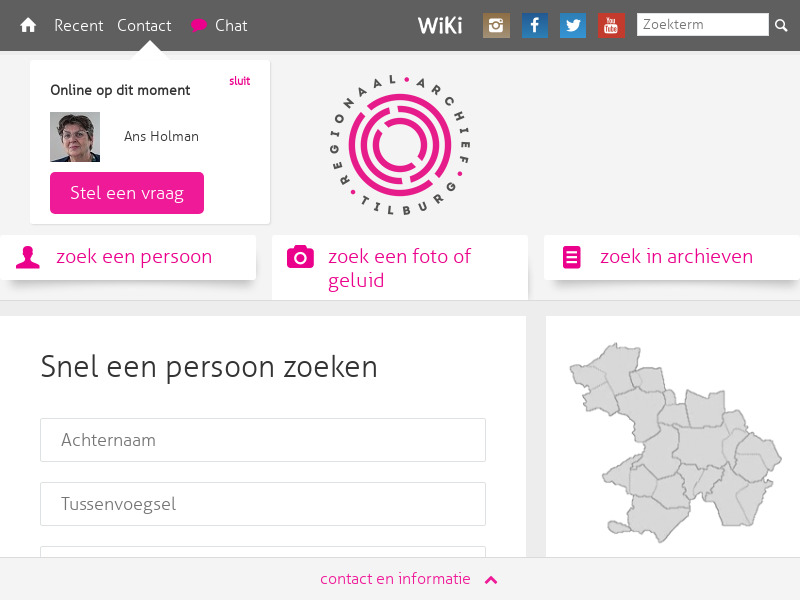 Screenshot van website