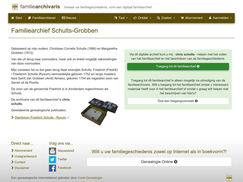 Screenshot van website