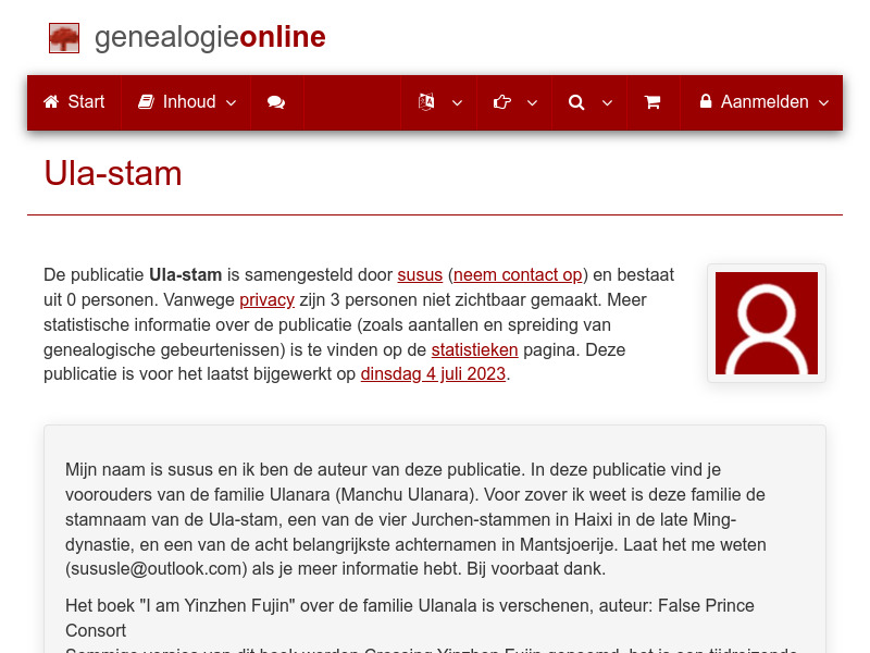 Screenshot van website