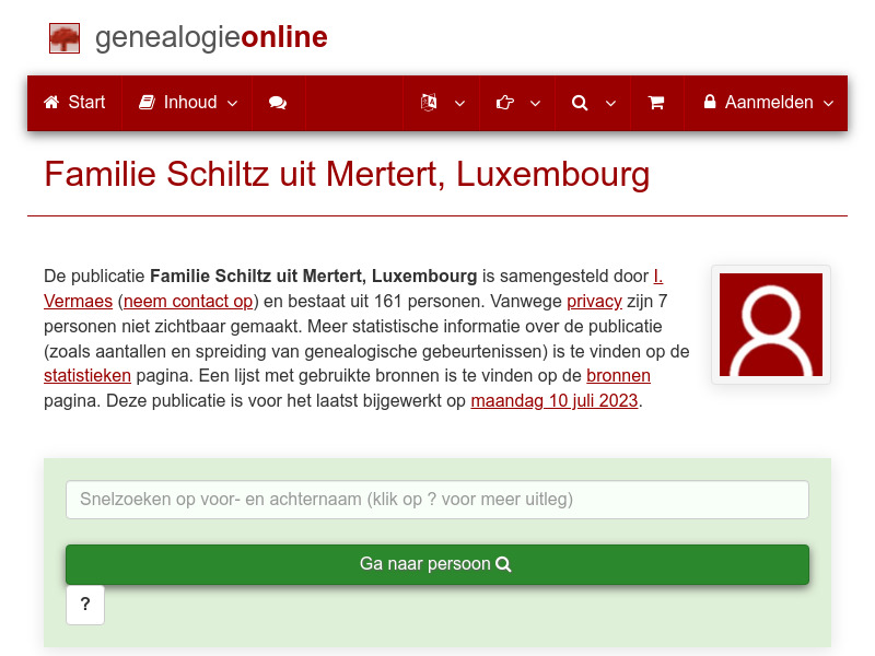 Screenshot van website