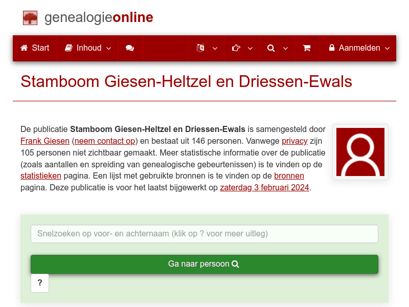 Screenshot van website