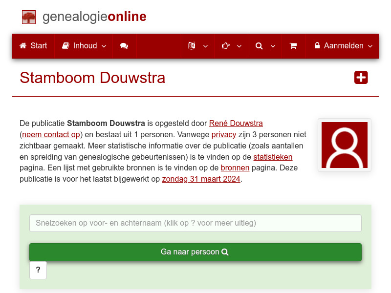 Screenshot van website