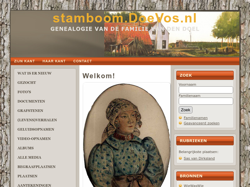 Screenshot van website