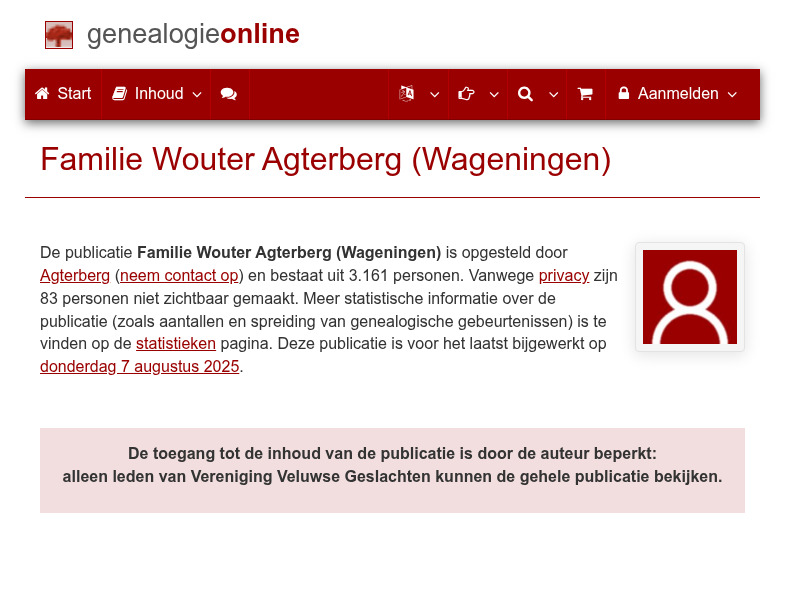 Screenshot van website