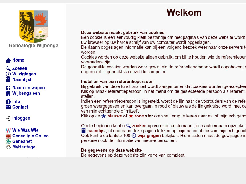 Screenshot van website