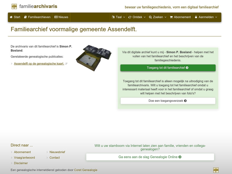 Screenshot van website