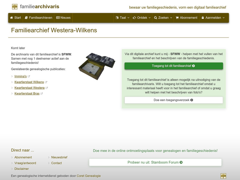 Screenshot van website