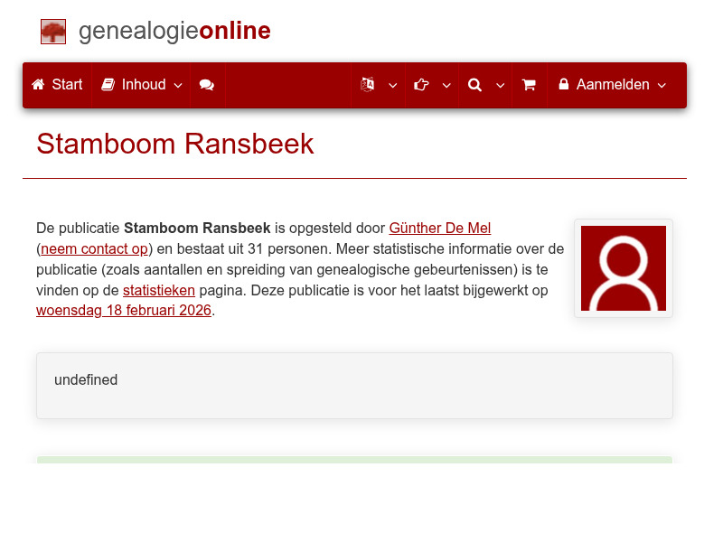 Screenshot van website