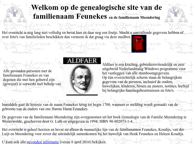 Screenshot van website